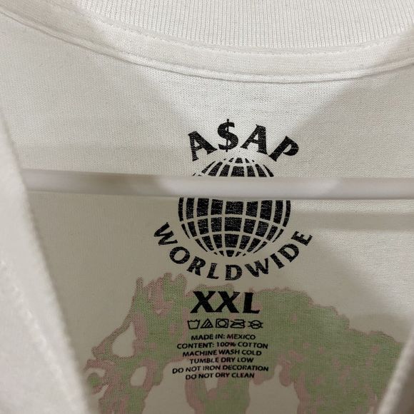 ASAP Worldwide Skull Logo White T Shirt A$AP Mob Size XXL Asap Ferg Asap Rocky - Picture 4 of 10